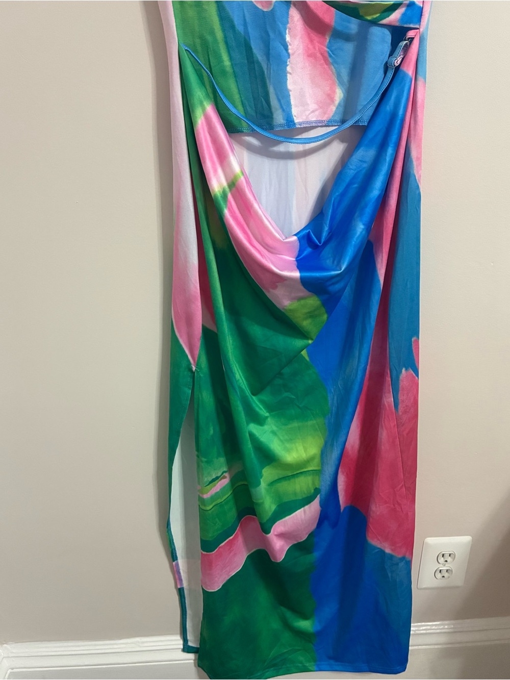 Commense Pink & Green Abstract Garden Print Sleeveless Maxi Dress - Picture 8 of 12